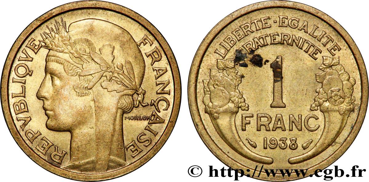 1 franc Morlon 1938 Paris F.219/9 MS64 