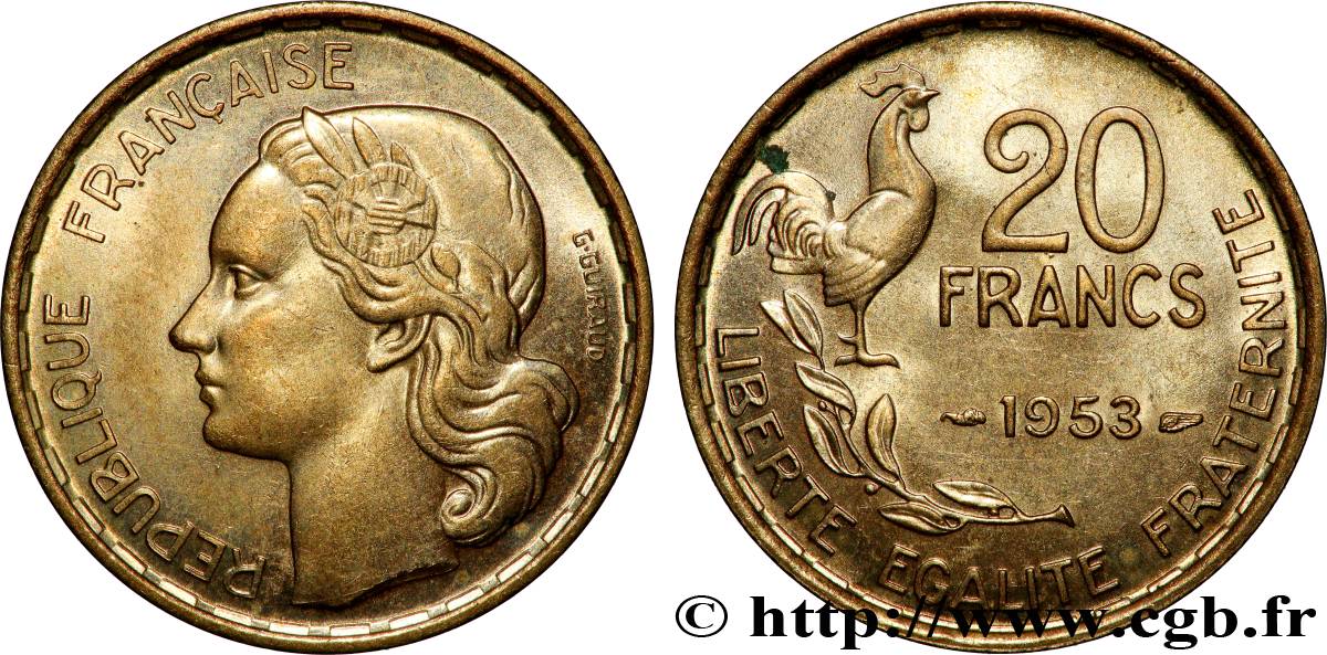 20 francs G. Guiraud 1953  F.402/11 MS 