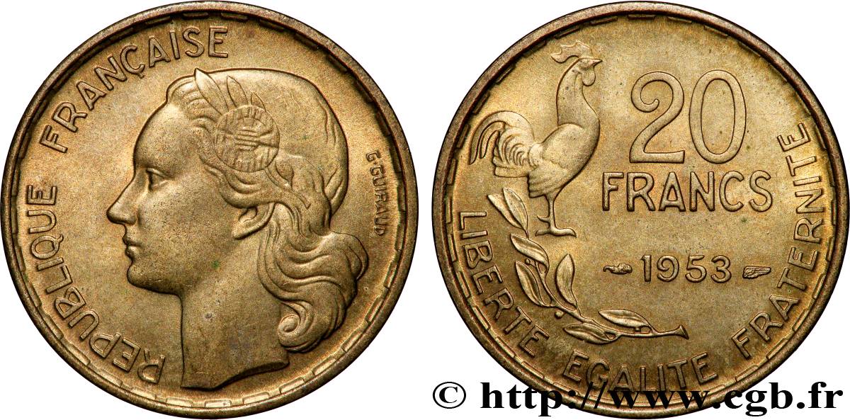 20 francs G. Guiraud 1953  F.402/11 VZ+ 