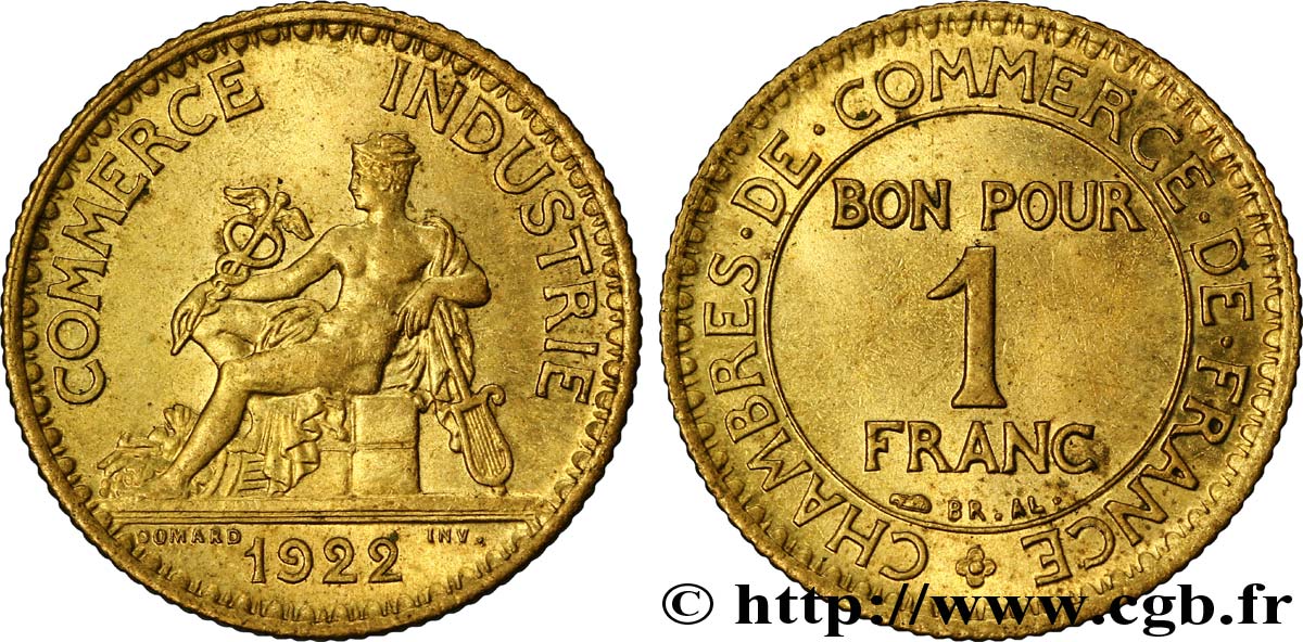1 franc Chambres de Commerce 1922 Paris F.218/4 EBC55 