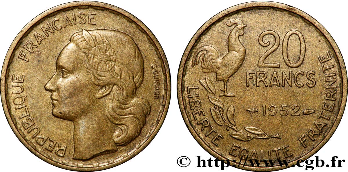20 francs G. Guiraud 1952  F.402/9 AU 