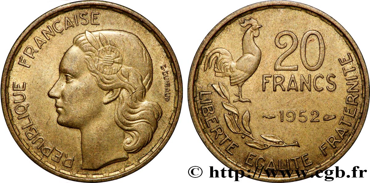 20 francs G. Guiraud 1952  F.402/9 AU 