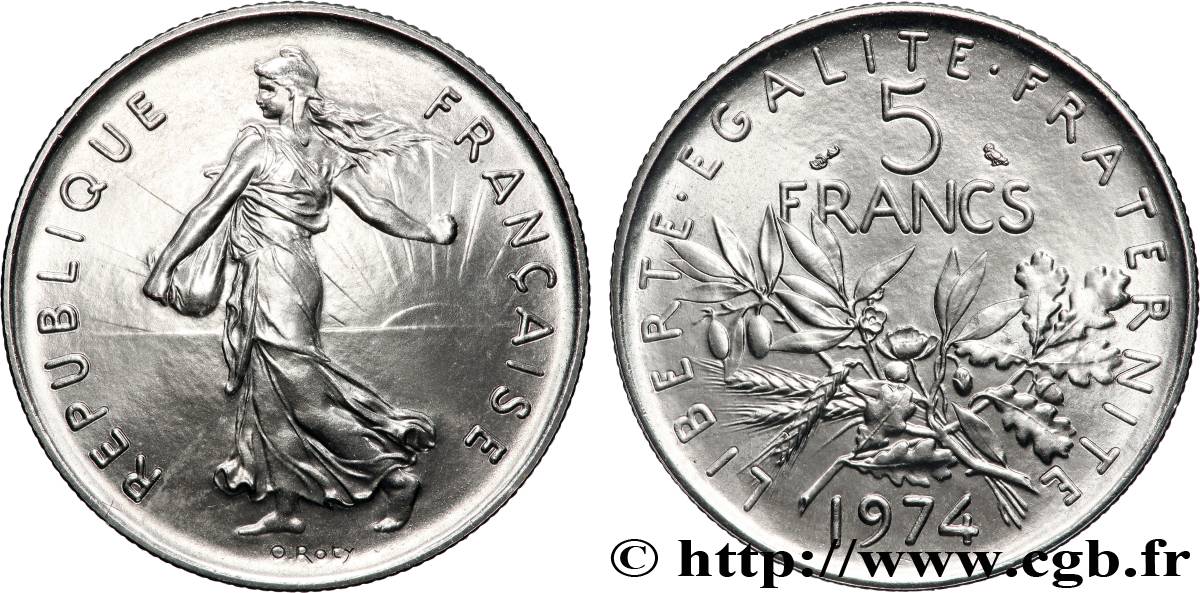 5 francs Semeuse, nickel 1974 Pessac F.341/6 FDC 