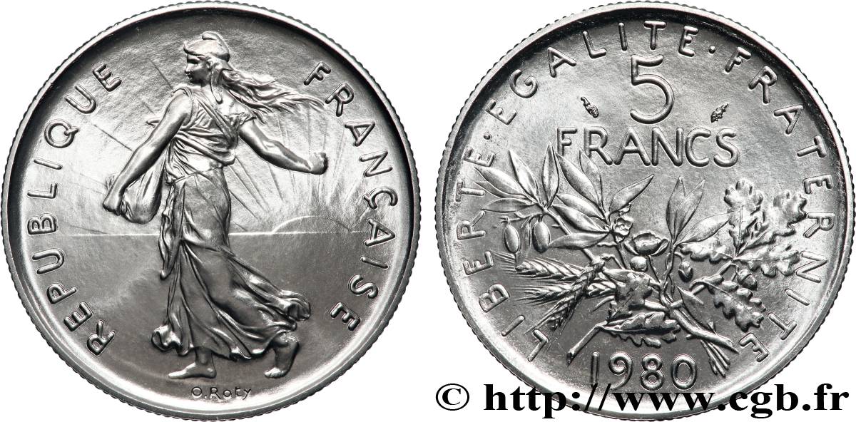 5 francs Semeuse, nickel 1980 Pessac F.341/12 MS 