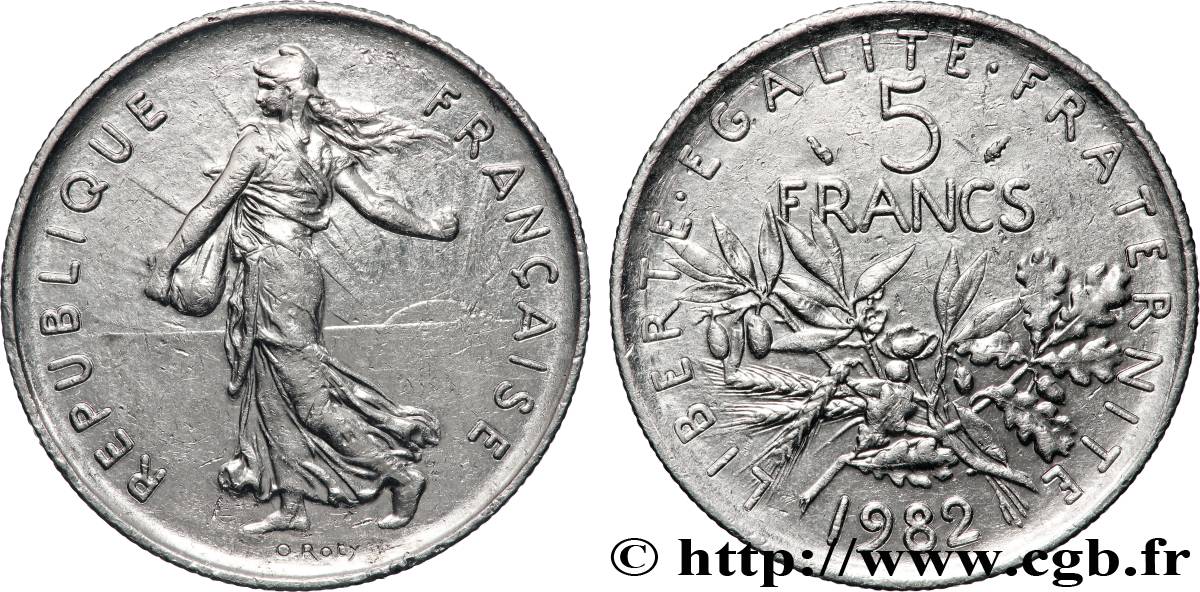 5 francs Semeuse, nickel 1982 Pessac F.341/14 SS 