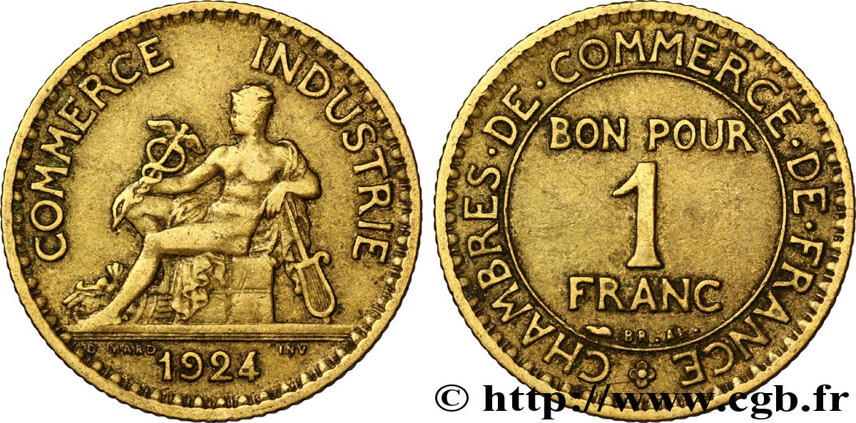 1 franc Chambres de Commerce 1924 Paris F.218/6 XF48 
