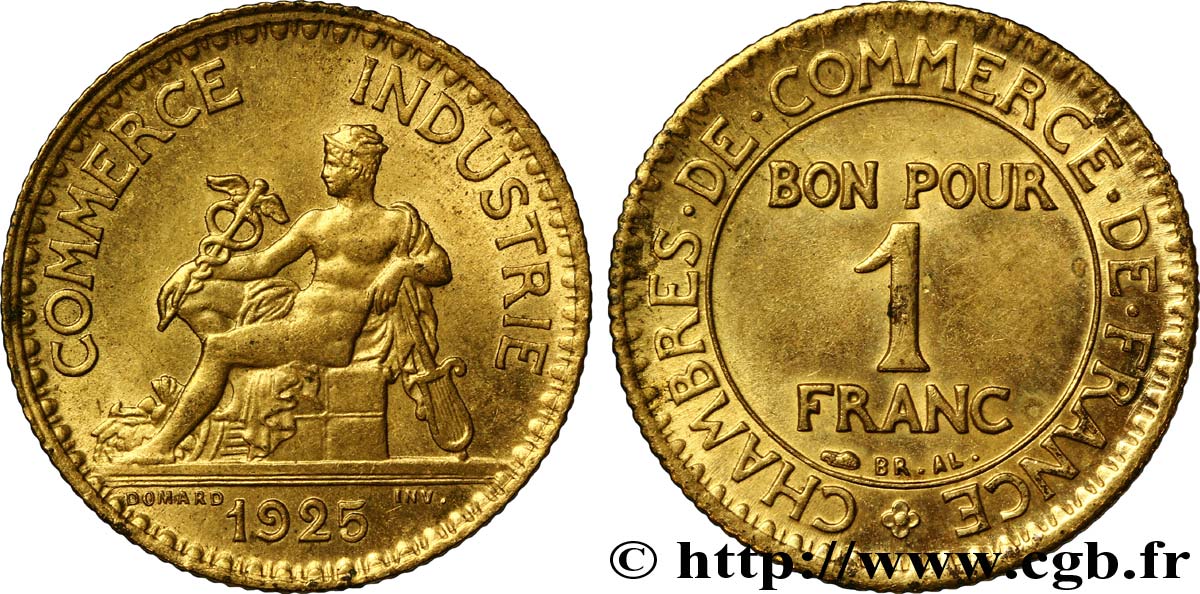 1 franc Chambres de Commerce 1925 Paris F.218/7 EBC60 