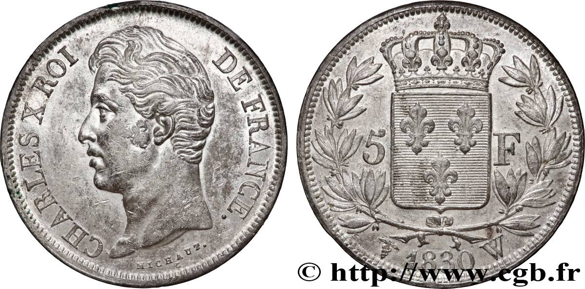 5 francs Charles X, 2e type 1830 Lille F.311/52 TTB+ 
