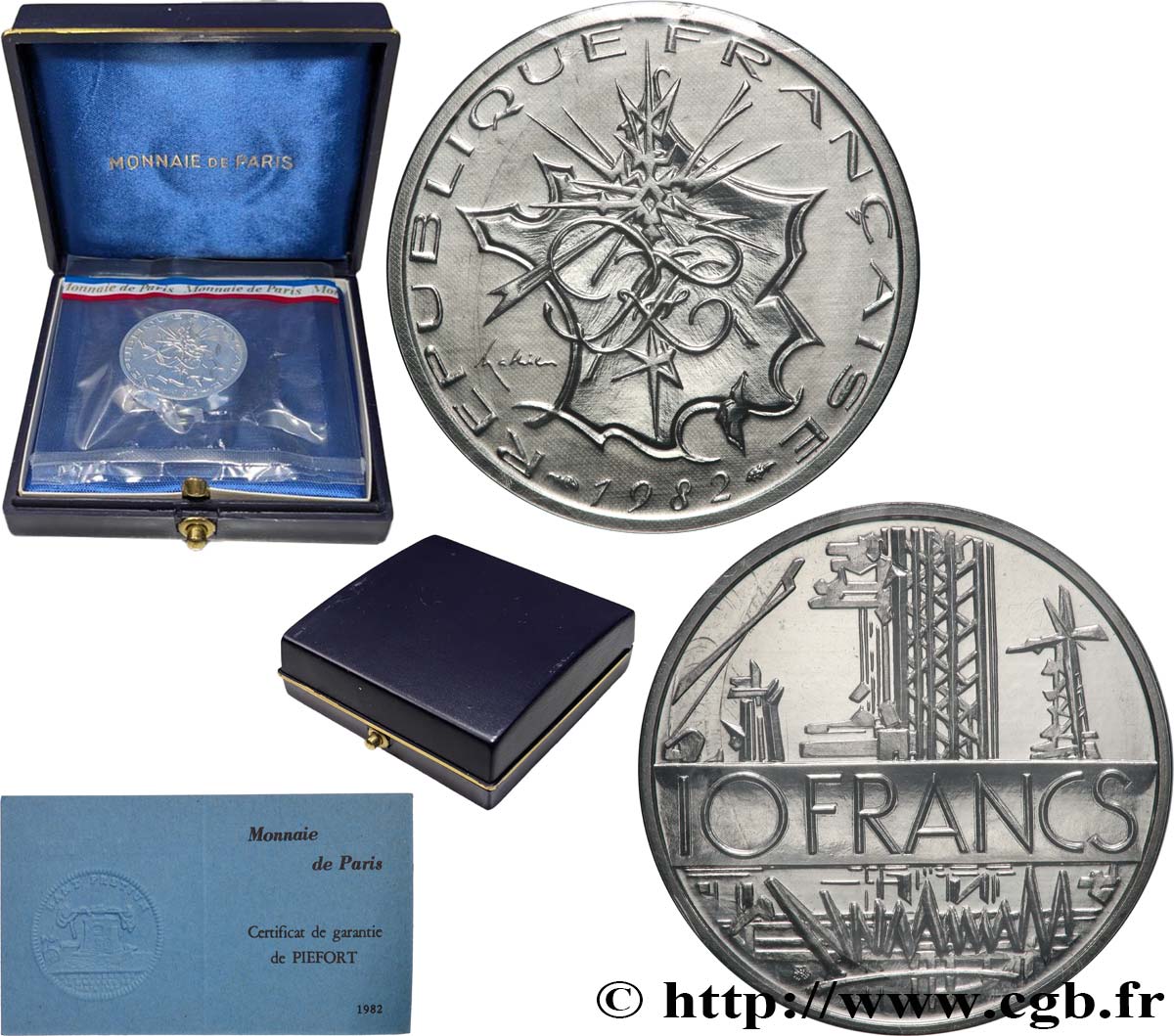 Piéfort argent de 10 francs Mathieu 1982 Pessac GEM.186 P2 FDC 