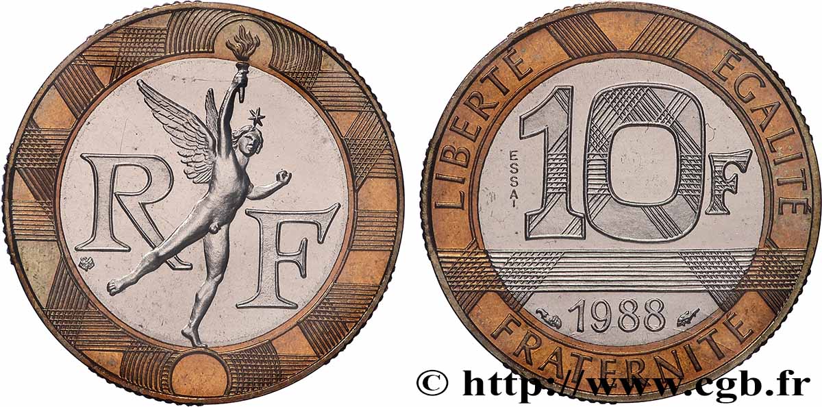 Essai de 10 francs Génie de la Bastille 1988 Pessac F.375/1 FDC 