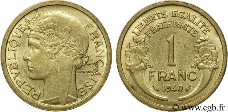 1 franc Morlon 1940 Paris F.219/11 VZ60 