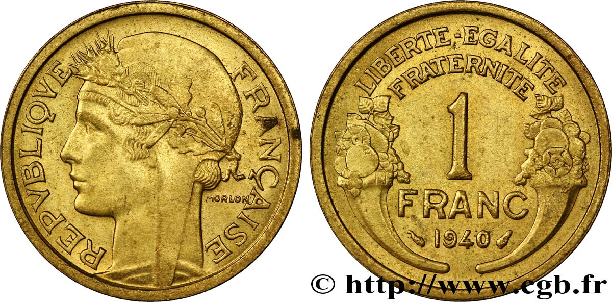 1 franc Morlon 1940 Paris F.219/11 SUP58 