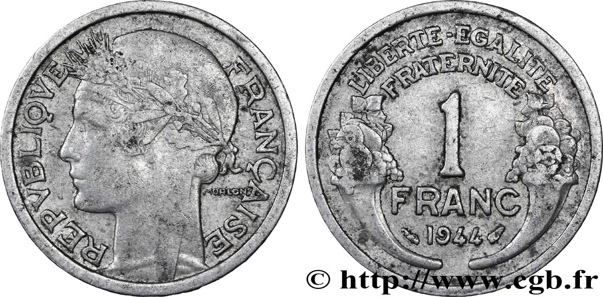 1 franc Morlon, légère 1944 Paris F.221/3 MBC40 