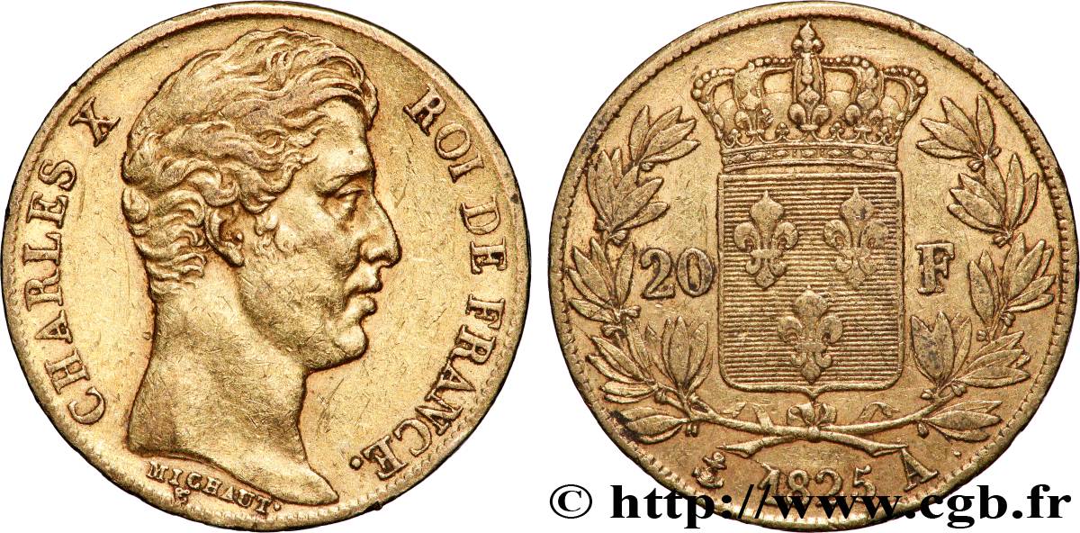 20 francs or Charles X 1825 Paris F.520/1 TTB 