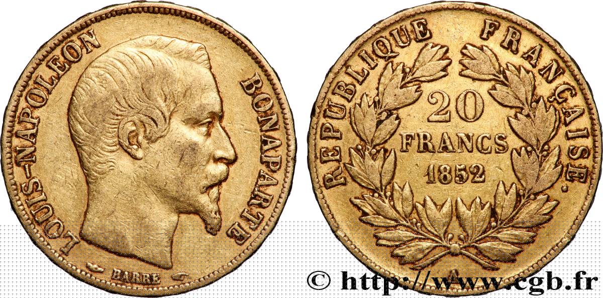 20 francs or Louis-Napoléon 1852 Paris F.530/1 VF 