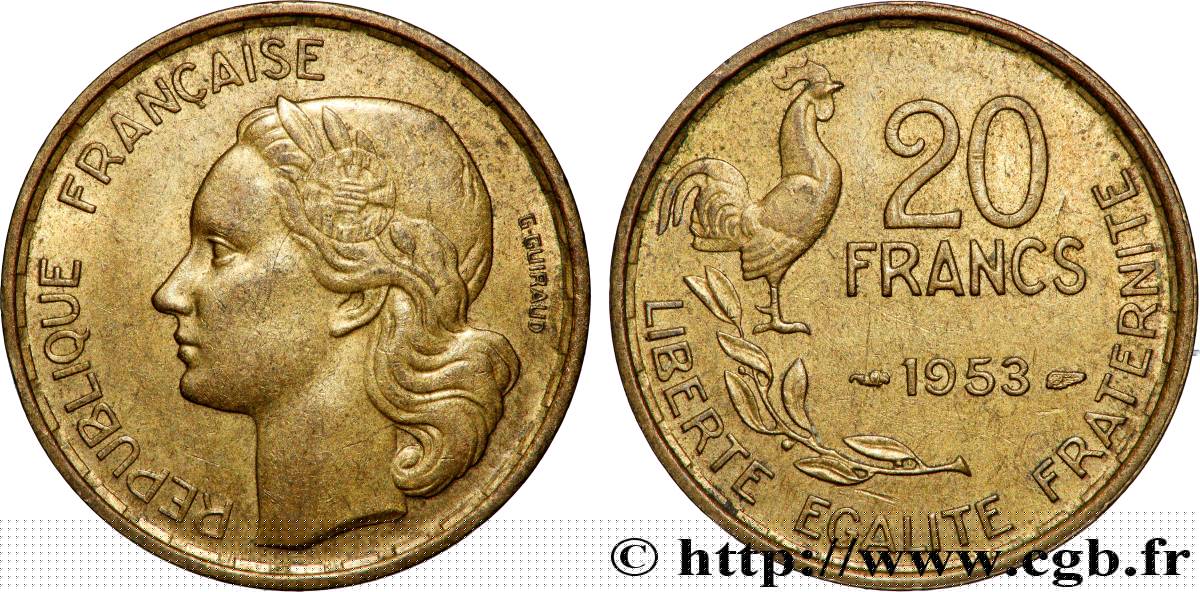 20 francs G. Guiraud 1953  F.402/11 q.SPL 