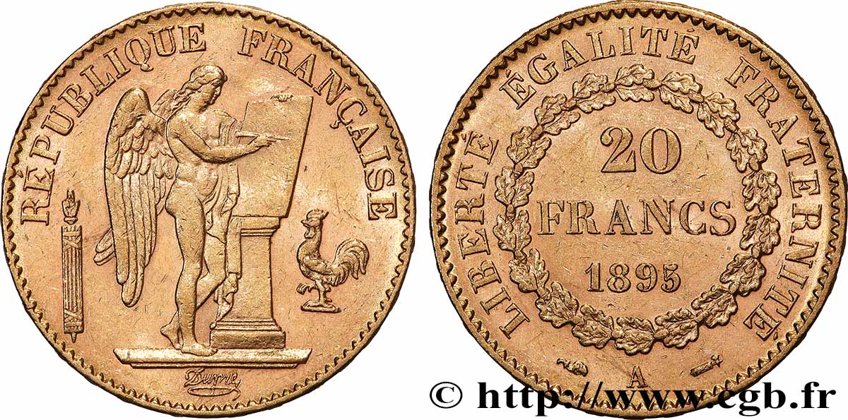 20 francs or Génie, IIIe République 1895 Paris F.533/19 TTB+ 