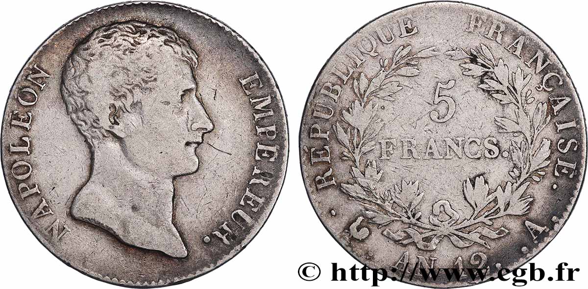 5 francs Napoléon Empereur, type intermédiaire 1804 Paris F.302/1 S 