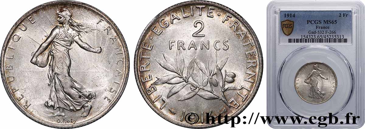 2 francs Semeuse 1914  F.266/15 FDC65 PCGS