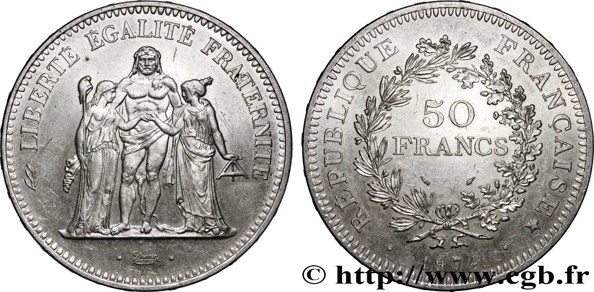 50 francs Hercule, avers de la 20 francs 1974  F.426/1 SUP 