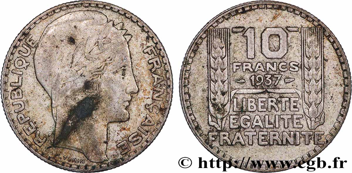 10 francs Turin 1937  F.360/8 XF 