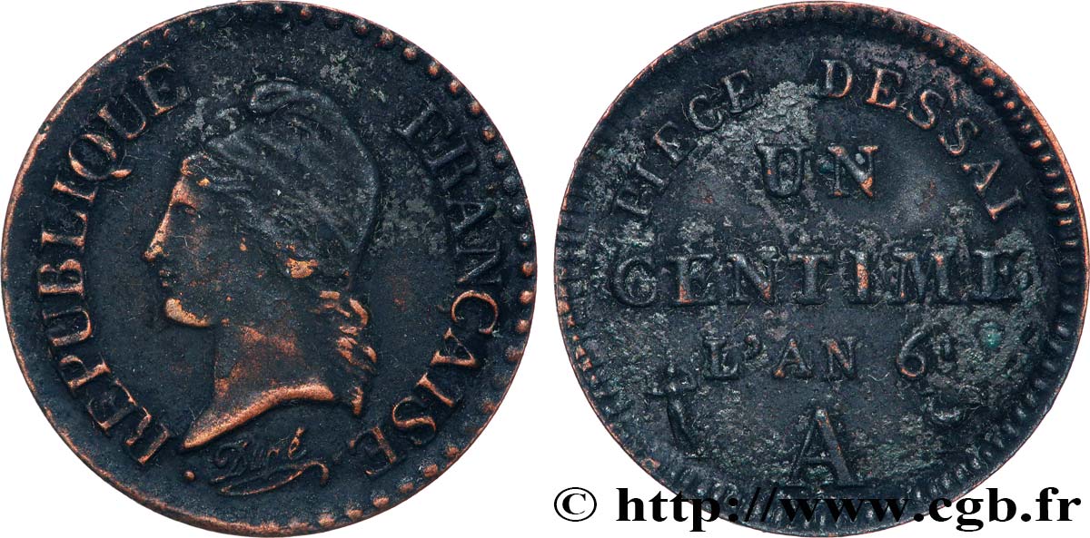 Essai de un centime Dupré 1798 Paris F.100/1 TB+ 