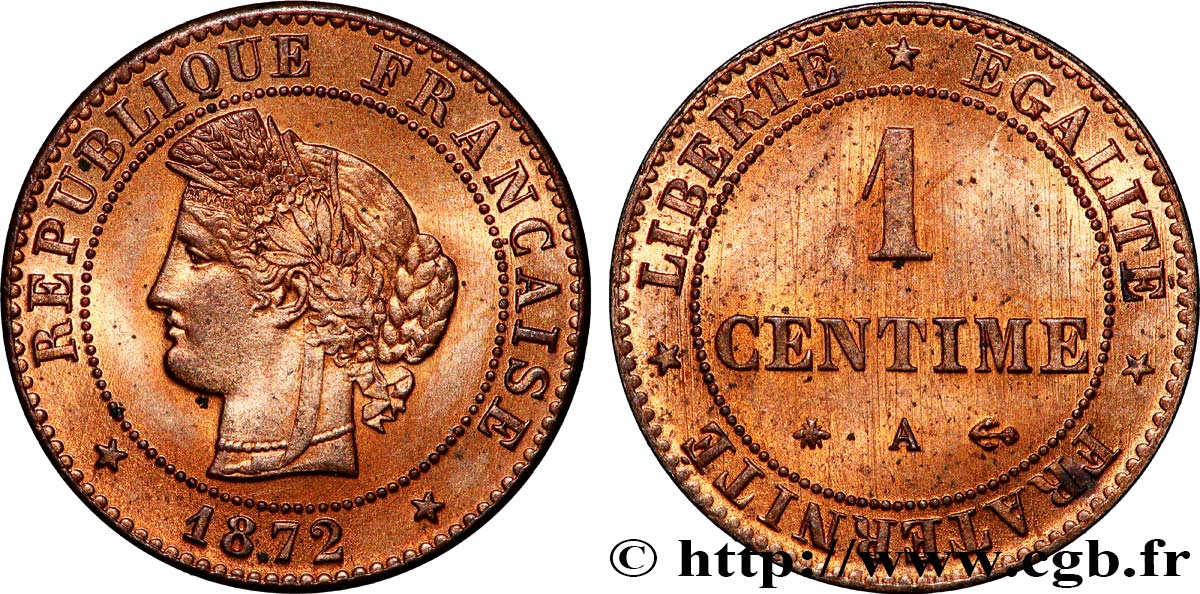 1 centime Cérès 1872 Paris F.104/1 VZ 