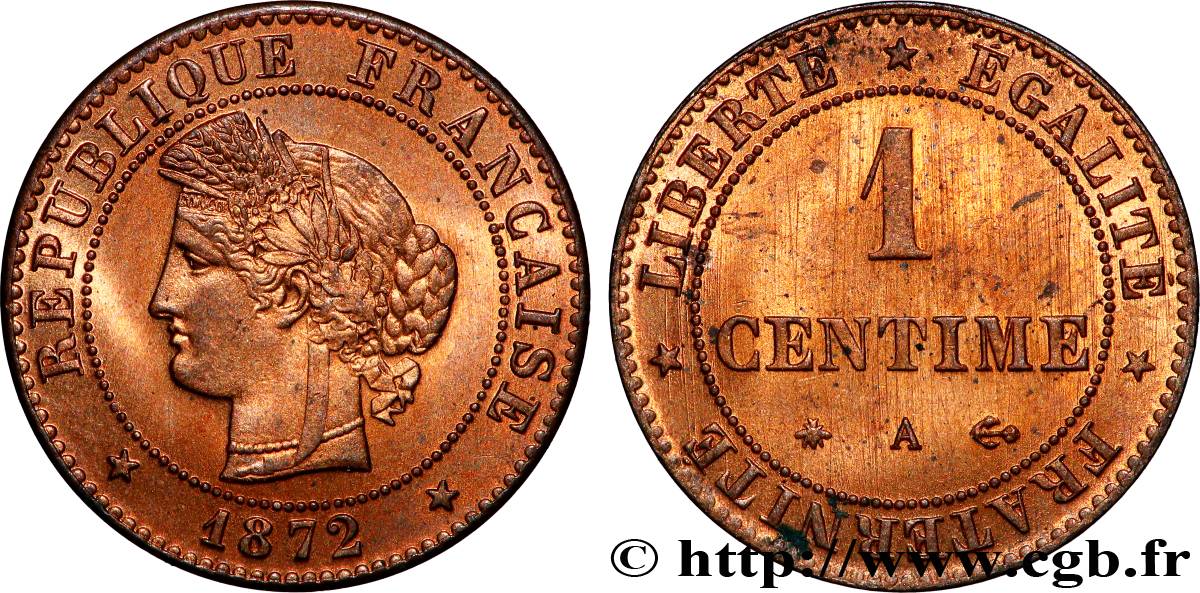 1 centime Cérès 1872 Paris F.104/1 AU 