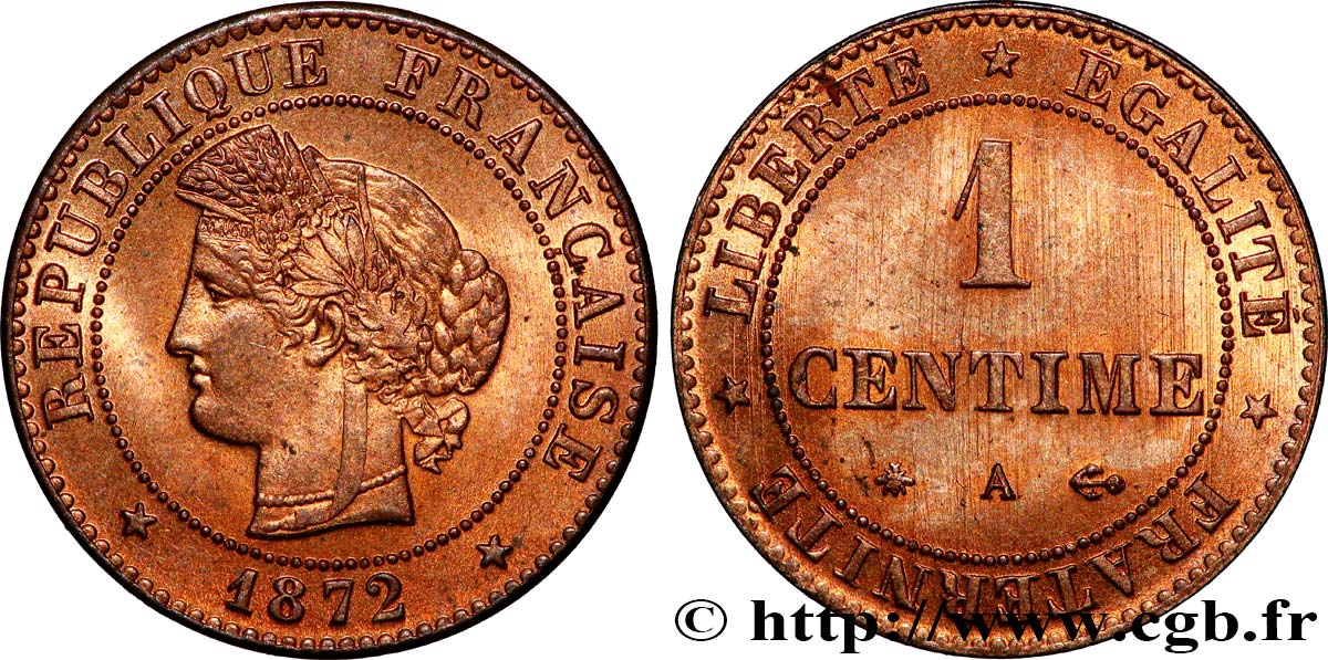 1 centime Cérès 1872 Paris F.104/1 AU 