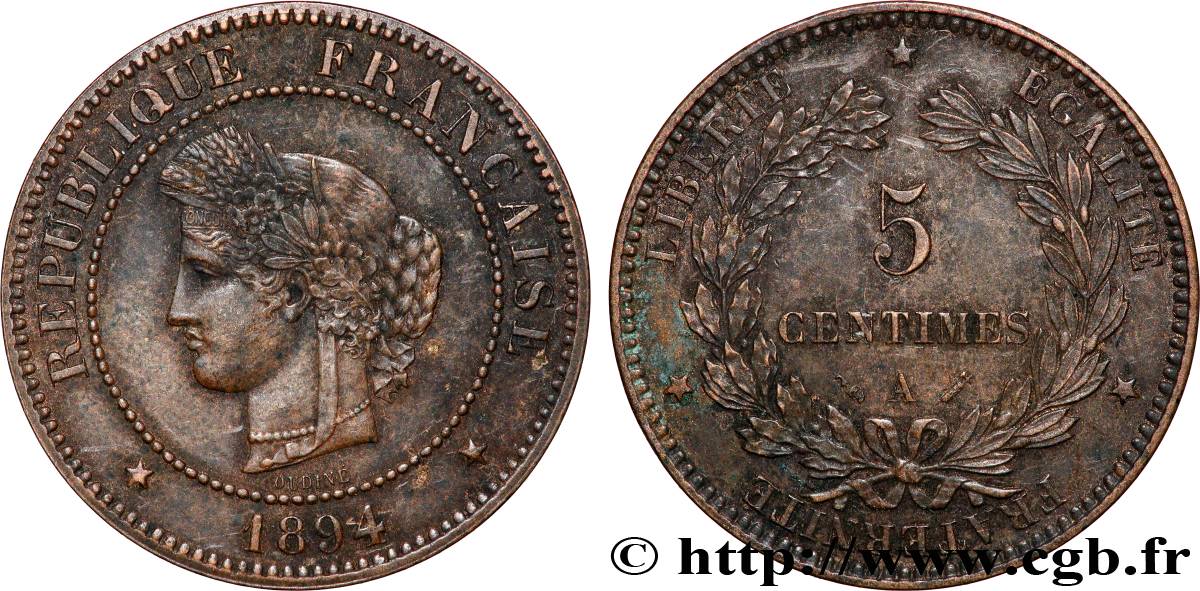 5 centimes Cérès 1894 Paris F.118/36 VF 