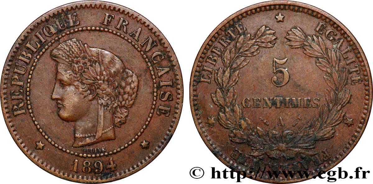 5 centimes Cérès 1894 Paris F.118/36 fSS 