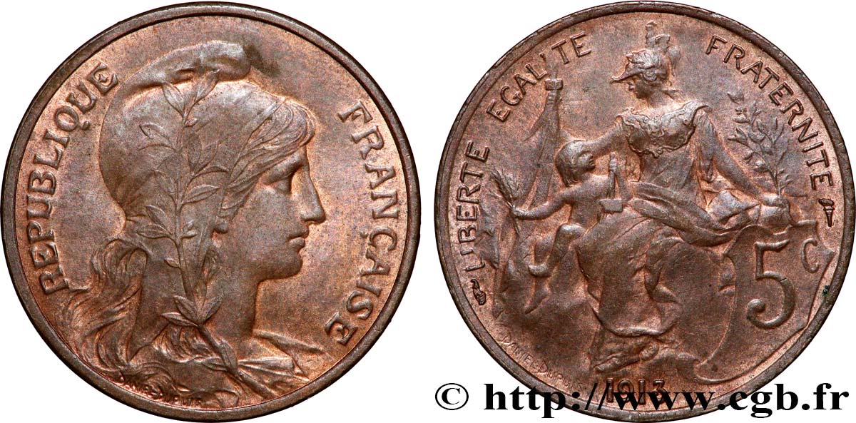 5 centimes Daniel-Dupuis 1913  F.119/25 VZ+ 