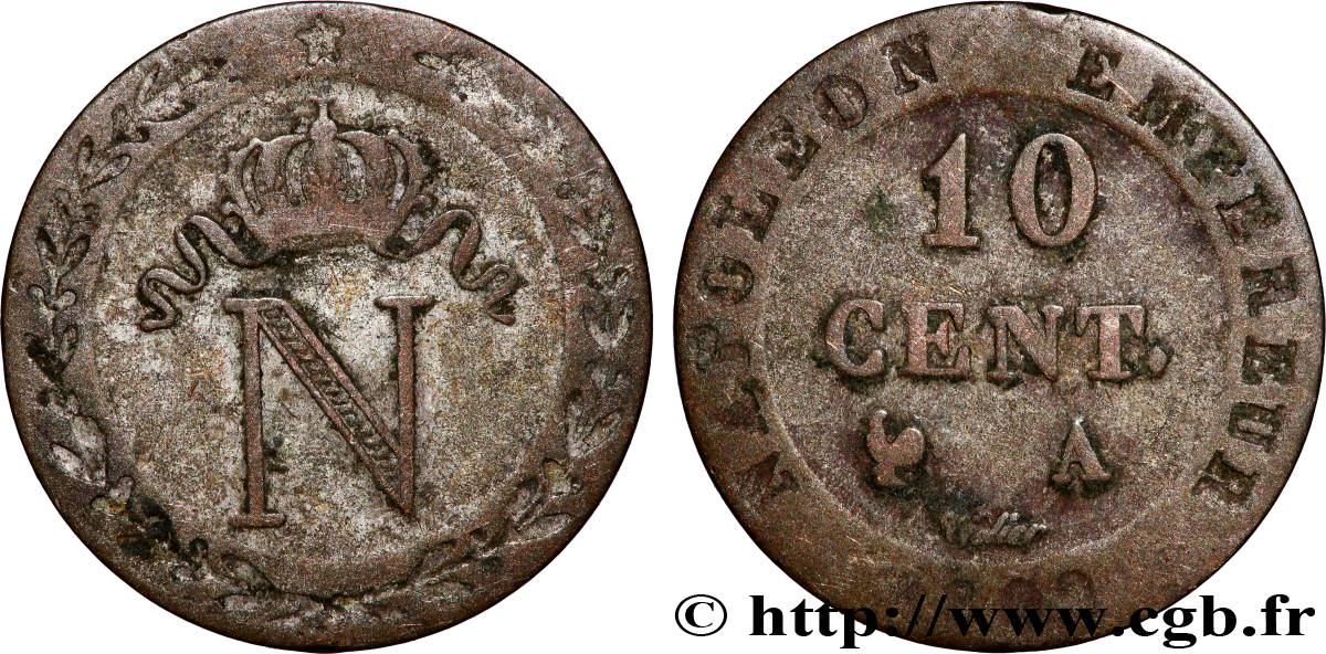 10 cent. à l&nbsp;N couronnée 1809 Paris F.130/10 S 
