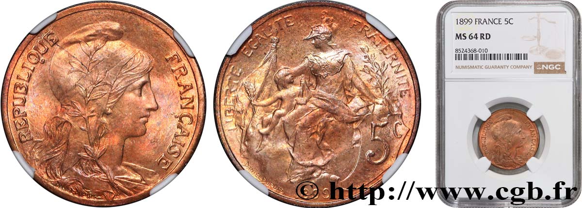 5 centimes Daniel-Dupuis 1899  F.119/7 MS64 NGC