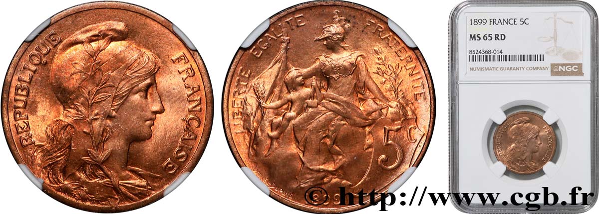 5 centimes Daniel-Dupuis 1899  F.119/7 MS65 NGC
