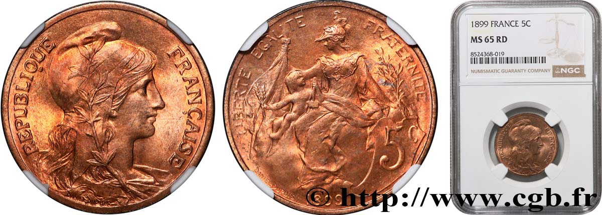 5 centimes Daniel-Dupuis 1899  F.119/7 FDC65 NGC