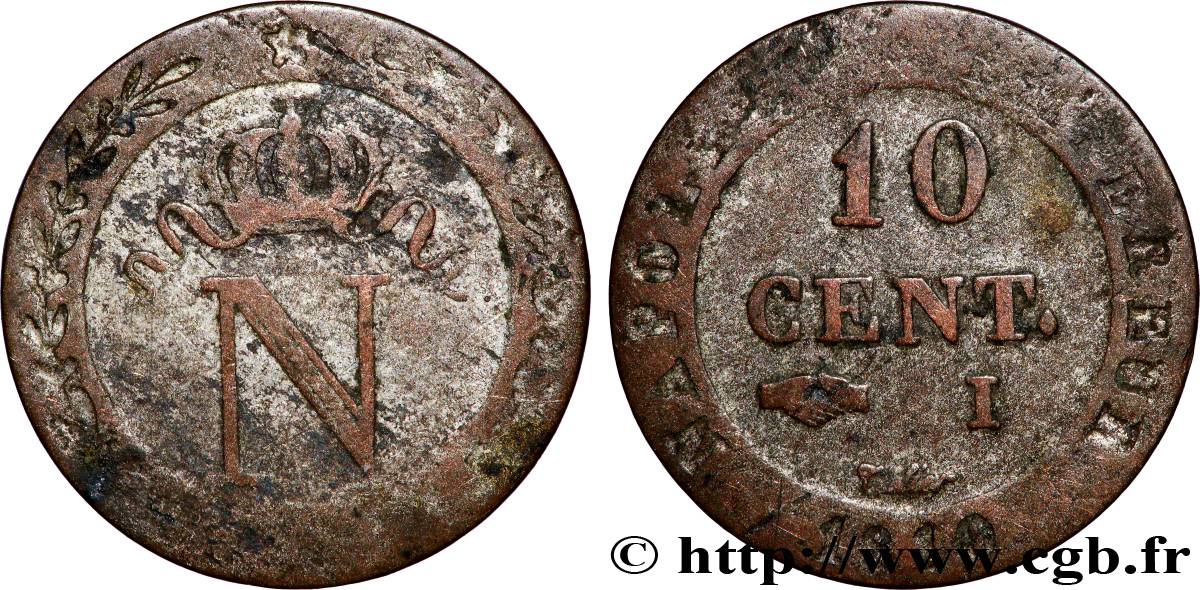 10 cent. à l&nbsp;N couronnée 1810 Limoges F.130/22 VF 