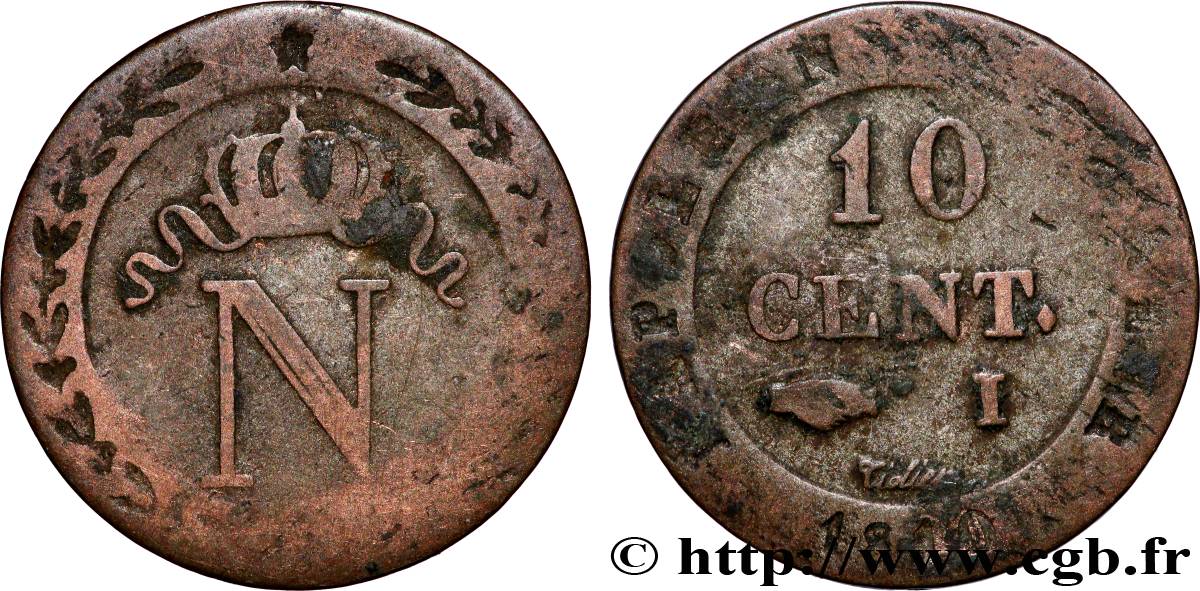 10 cent. à l&nbsp;N couronnée 1810 Limoges F.130/22 S 