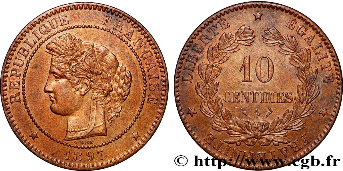 10 centimes Cérès 1897 Paris F.135/44 SUP+ 