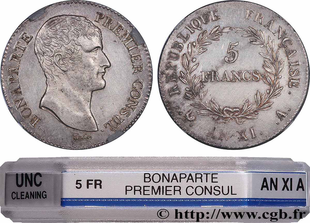 5 francs Bonaparte Premier Consul 1803 Paris F.301/1 SUP+ GENI