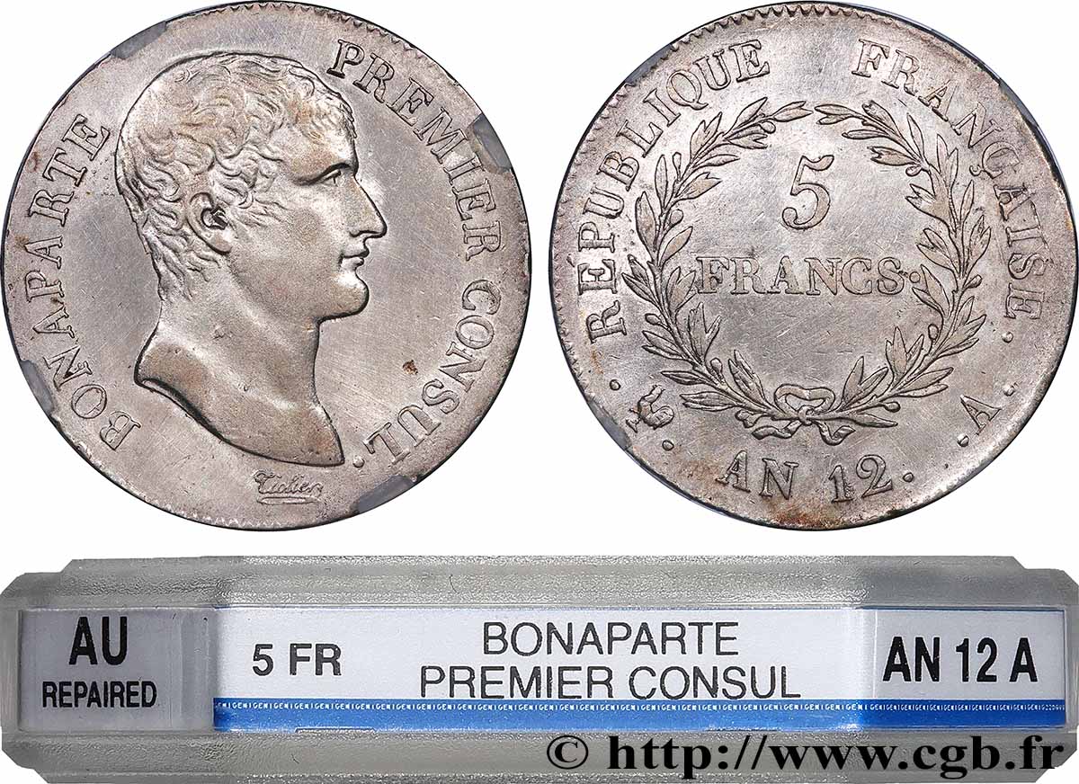 5 francs Bonaparte Premier Consul 1804 Paris F.301/9 TTB+ GENI