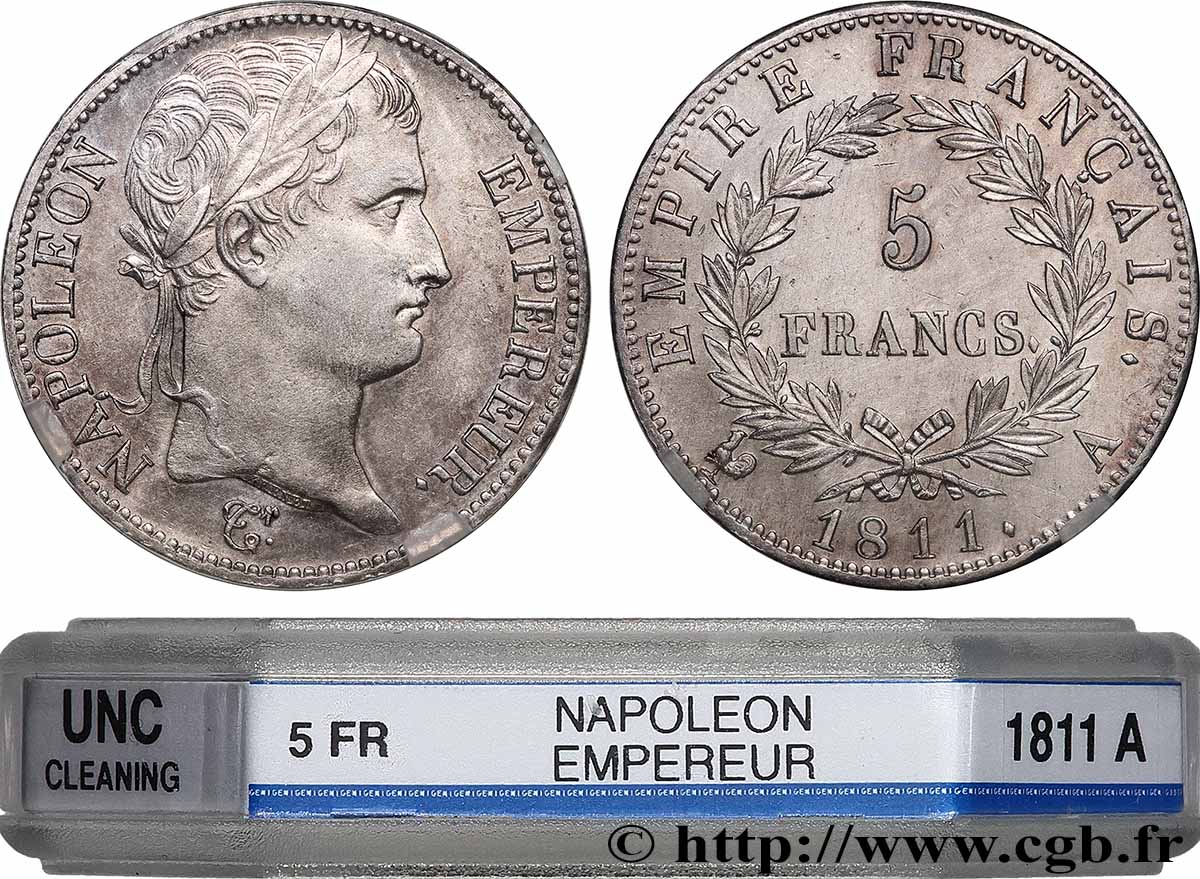 5 francs Napoléon Empereur, Empire français 1811 Paris F.307/27 SUP+ GENI