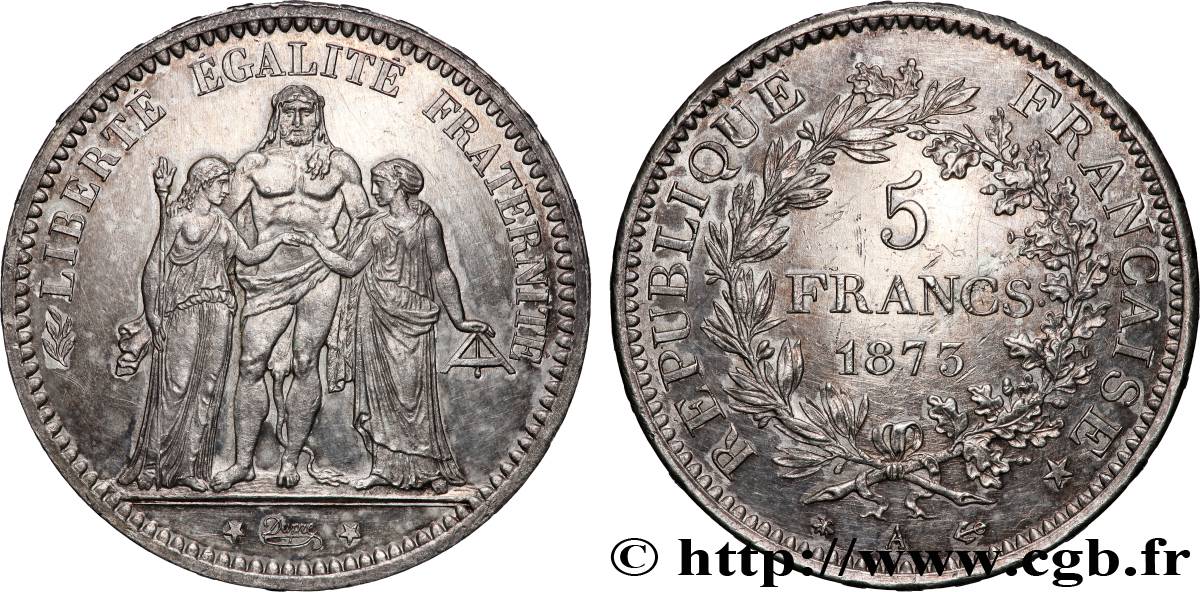 5 francs Hercule 1873 Paris F.334/9 SUP 