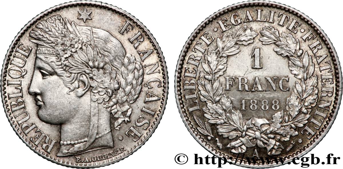 1 franc Cérès, IIIe République 1888 Paris F.216/10 TTB+ 