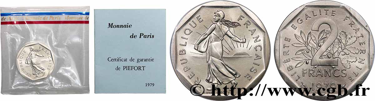 Piéfort argent de 2 francs Semeuse 1979 Pessac GEM.123 P2 FDC 
