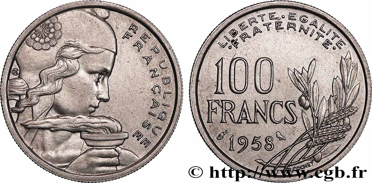 100 francs Cochet, chouette 1958  F.450/13 SUP 