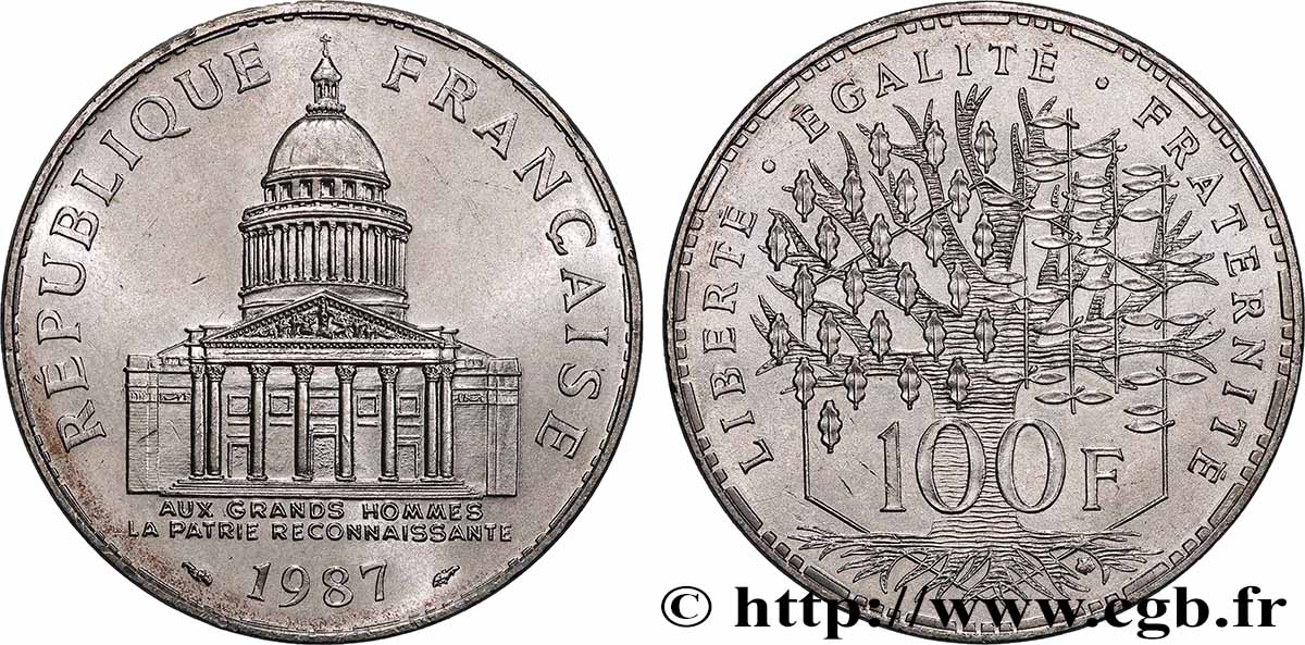 100 francs Panthéon 1987  F.451/7 SUP 