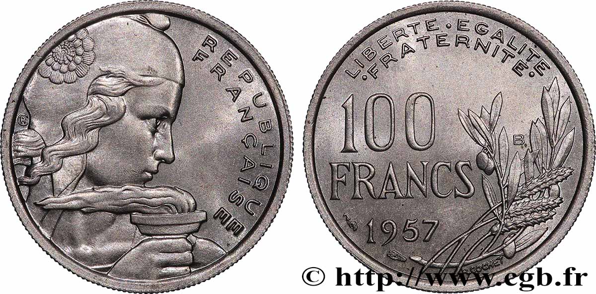 100 francs Cochet 1957 Beaumont-Le-Roger F.450/11 SUP+ 