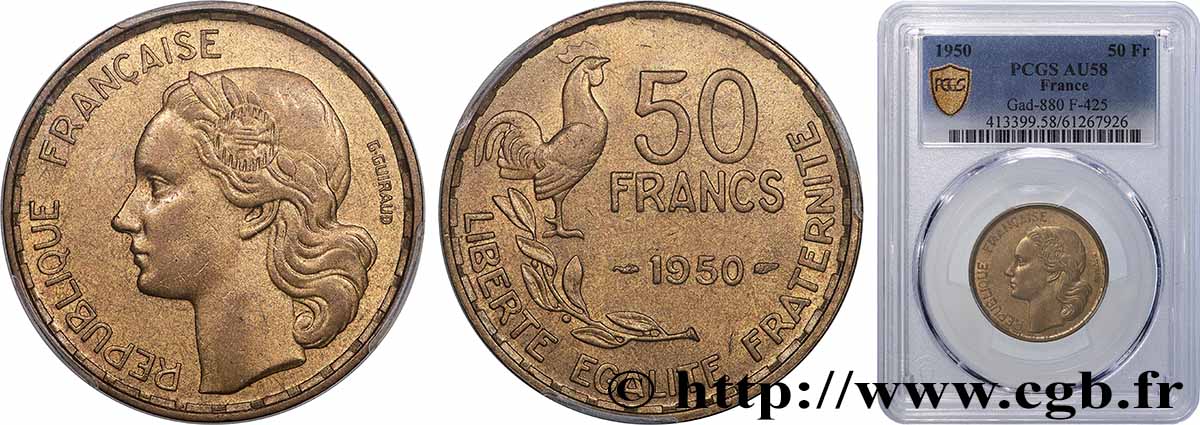 50 francs Guiraud 1950  F.425/3 SUP58 PCGS