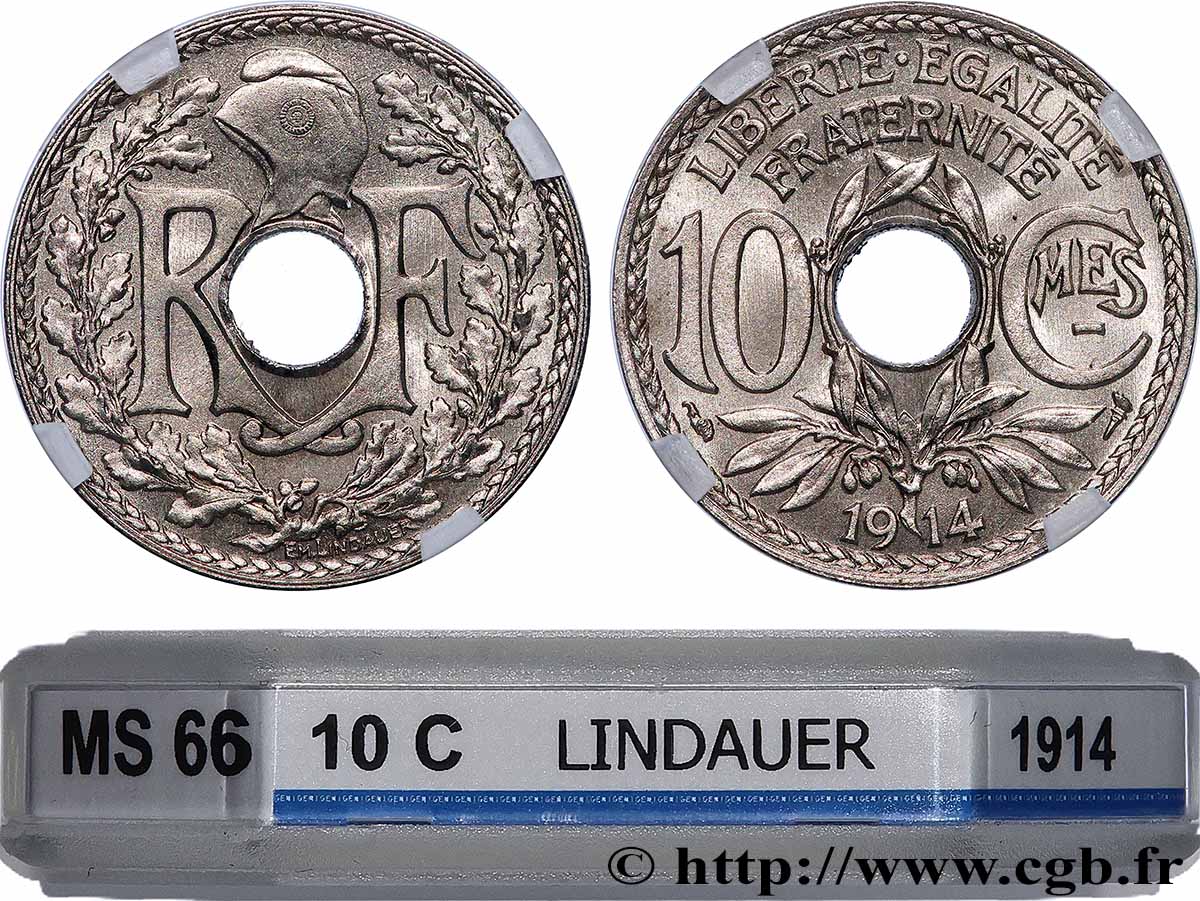 10 centimes Lindauer, Cmes souligné 1914 Paris F.137/2 FDC66 GENI